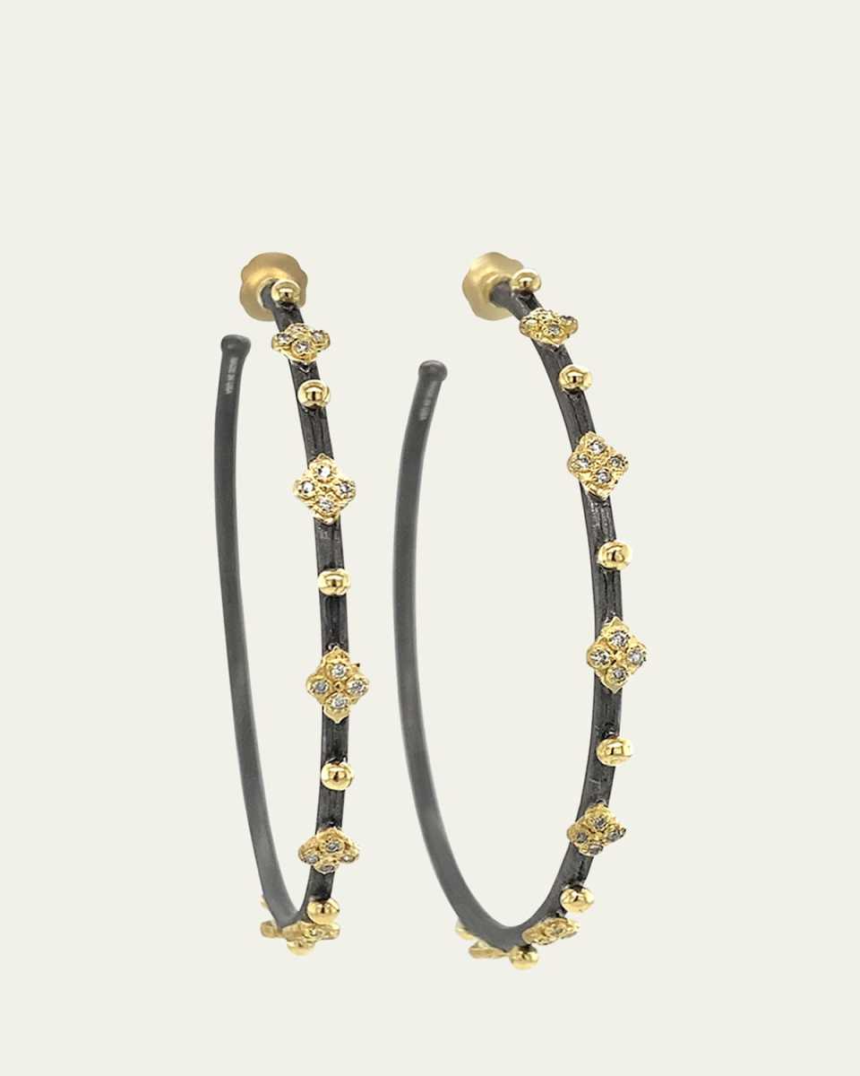 Old World Crivelli Diamond Hoop Earrings - 52 mm